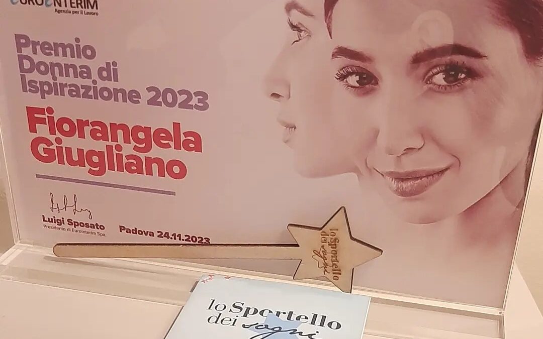 Fiorangela Giugliano, presidente dello Sportello dei Sogni ODV vince la prima edizione del Premio Nazionale “Ispirazione Donna” – 24 novembre 2023  Padova